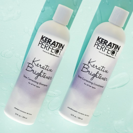 Keep things Cool with Keratin Brightener Tone Correcting Shampoo + Conditioner!